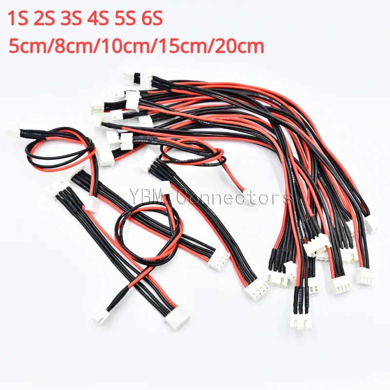 5PCS JST-XH 1S 2S 3S 4S 5S 6S   10cm 15cm 20cm 3239-22AWG Extension Charged Cable Lead Cord for RC Lipo Battery charger