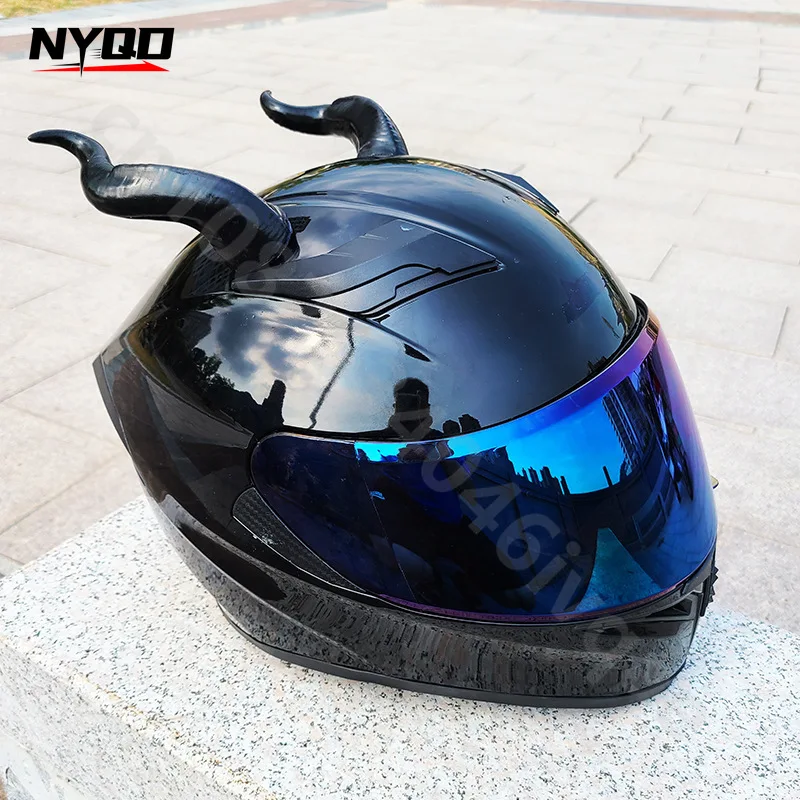 Twisted Horn Decoration Suction Cup Demon Magic Horns Motorcycle Helmet Knight Simulation Decorate Moto Acessorios