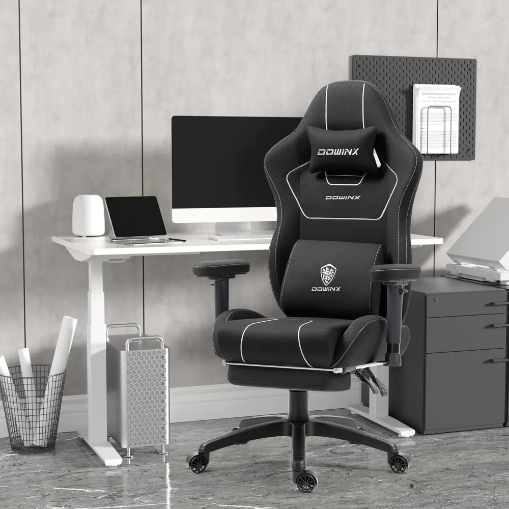 Ergonomic Gaming Chair with Pocket Spring Cushion, Massage Lumbar Support, and Footrest