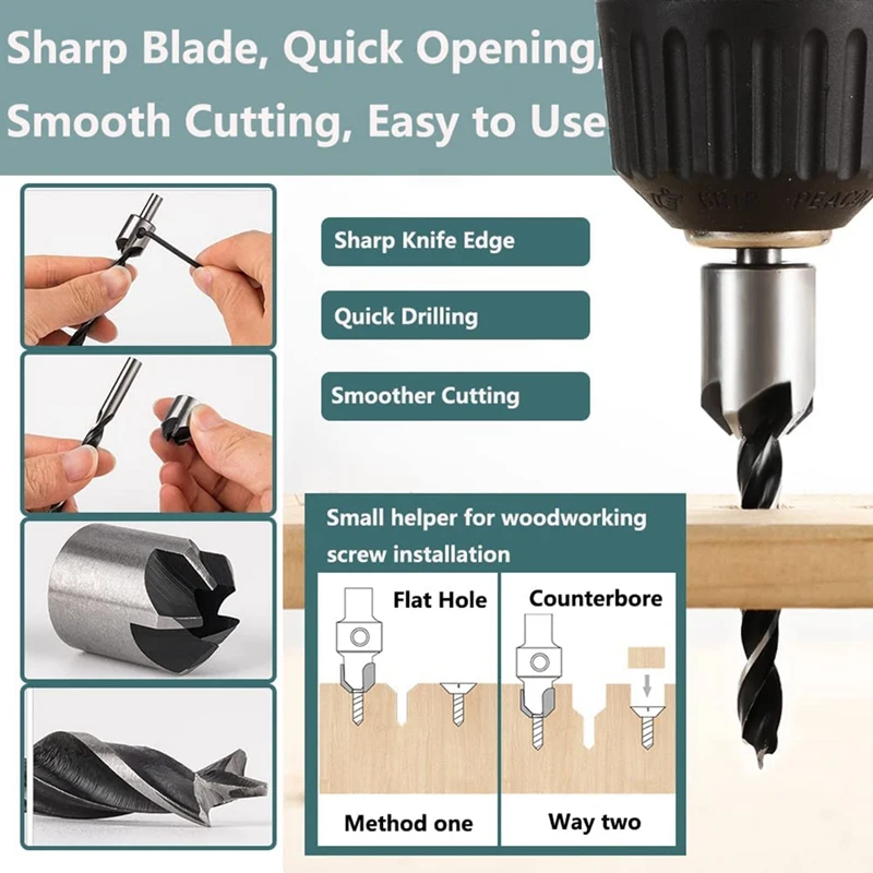 ชุดเครื่องมือเจาะสำหรับงานไม้23แพ็คเลื่อยตัดไม้อุปกรณ์ลบคมงานไม้