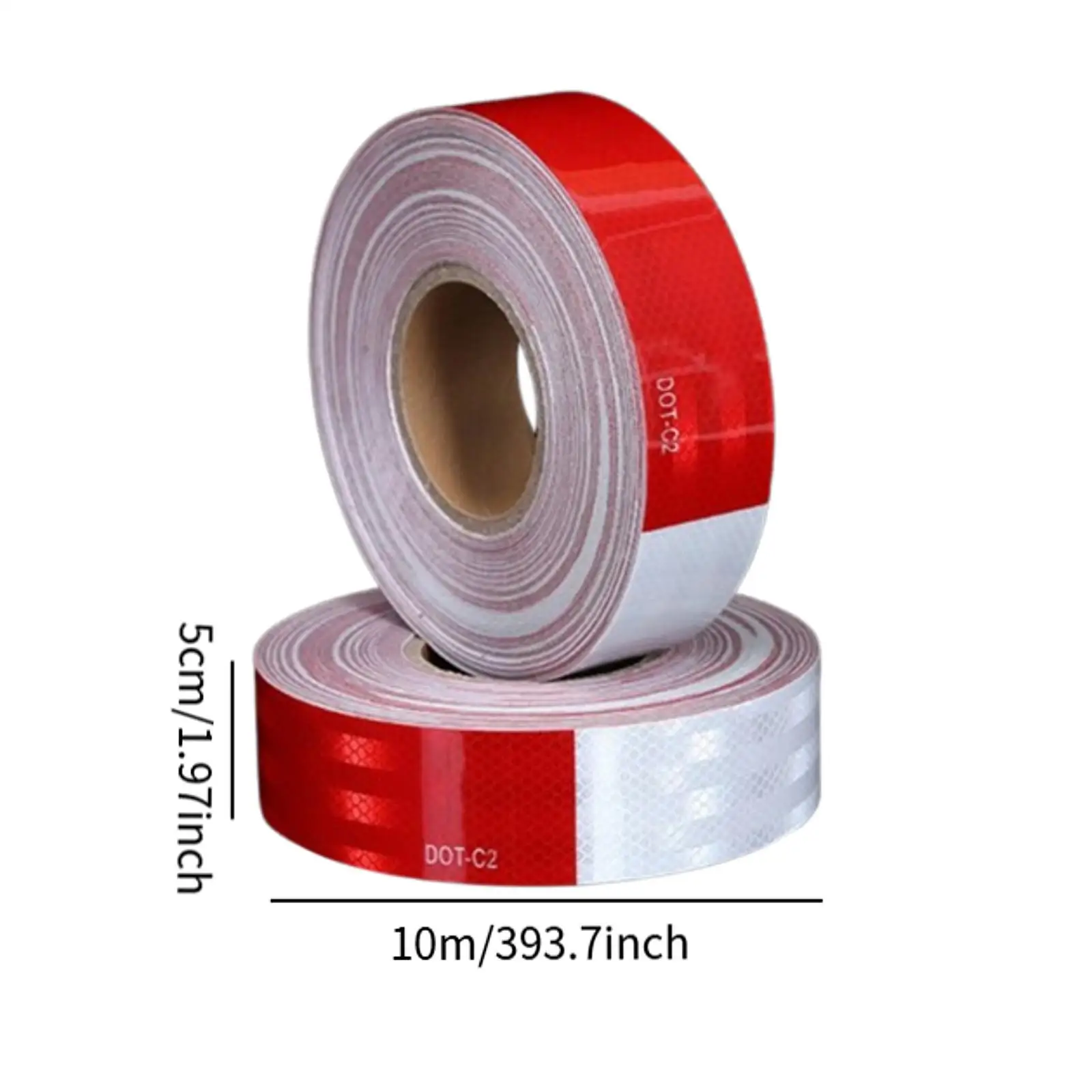 2Pcs Outdoor Waterproof Reflective Tapes Conspicuity Red and White Truck Safe Warning for Mailbox Vehicles Trailers Bag Trucks