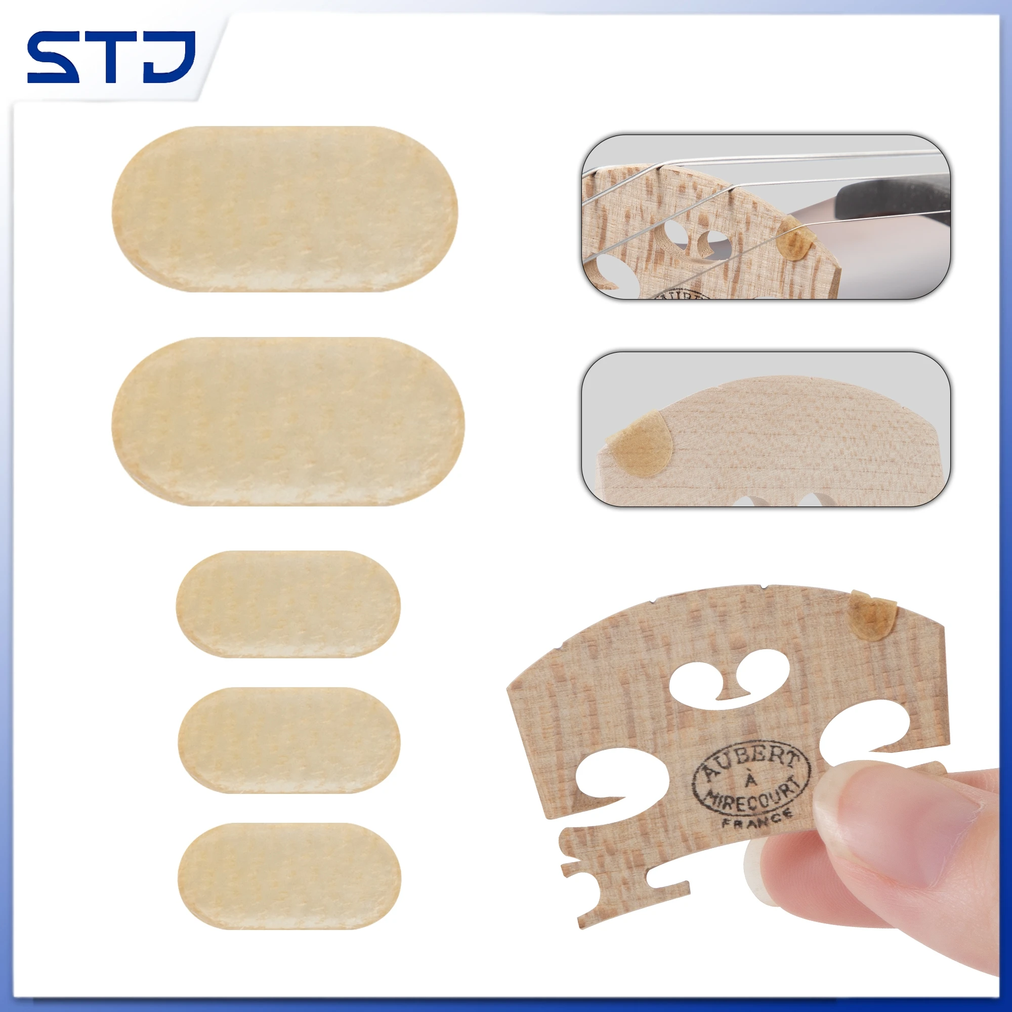 Delicate 5pcs/10pcs/100pcs Cello String Violin Bridge E String Sheepskin Protection Pad for Bridge Parchment violin Accessories