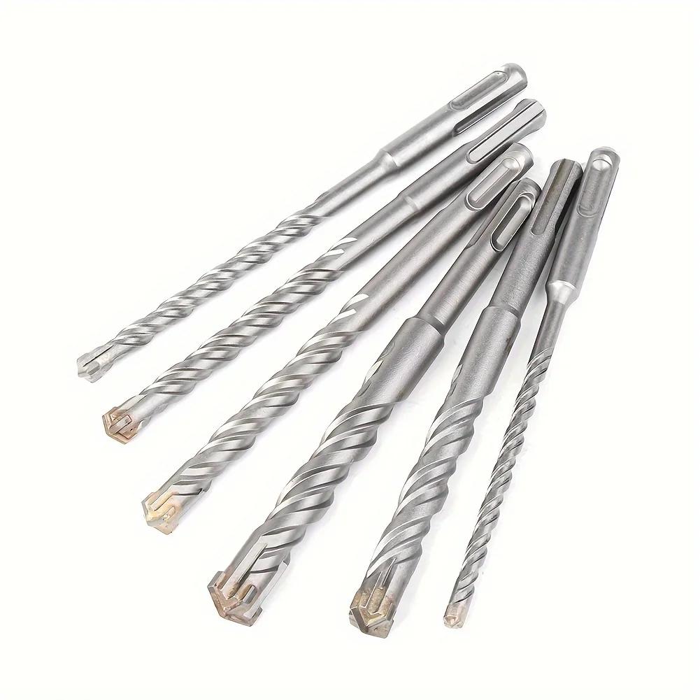 1pc/6pcs, Hammer Drill Bits, Round Shank, Multi-Size (6mm-16mm), For Concrete, Brick Wall And Stone Drilling