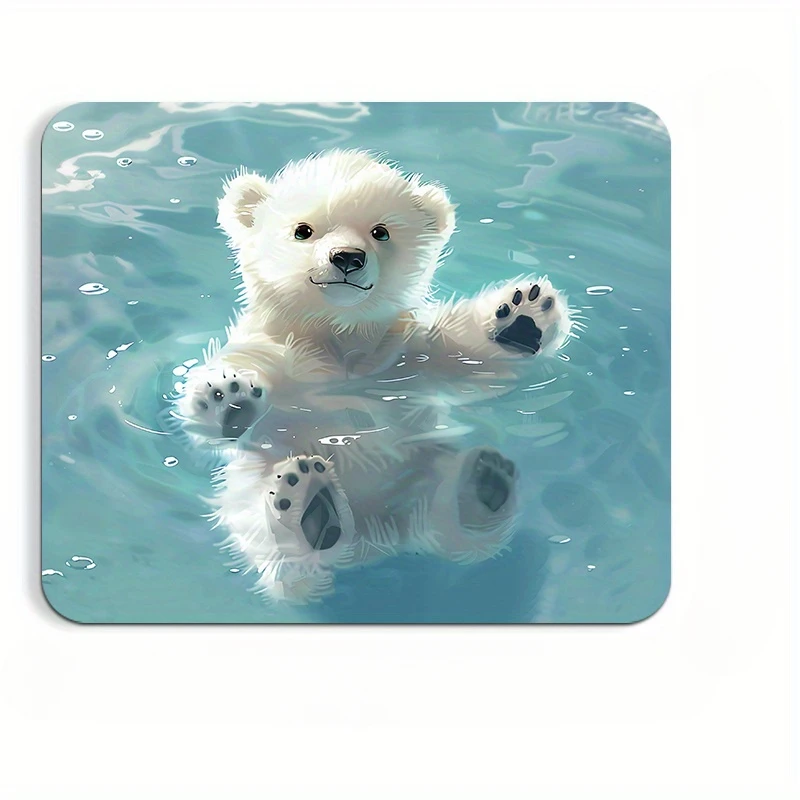 Polar Bear Pattern Mouse Pad Non-Slip Rubber Washable PC Desk Mat Suitable for Office and Gamer Ultra HD, Anti-Slip Desk Mat