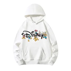 （Miniso）Disney Mickey Mouse Women's Hoodies Y2k Tops Cartoon Fashion Sweatshirt Female Clothes Autumn Winter Streetwear Pullover