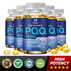 PQQ Supplement 40 mg, Pyrroloquinoline Quinone Disodium Salt, Bioperine, Promotes Heart, Brain, & Mitochondrial Health Capsules