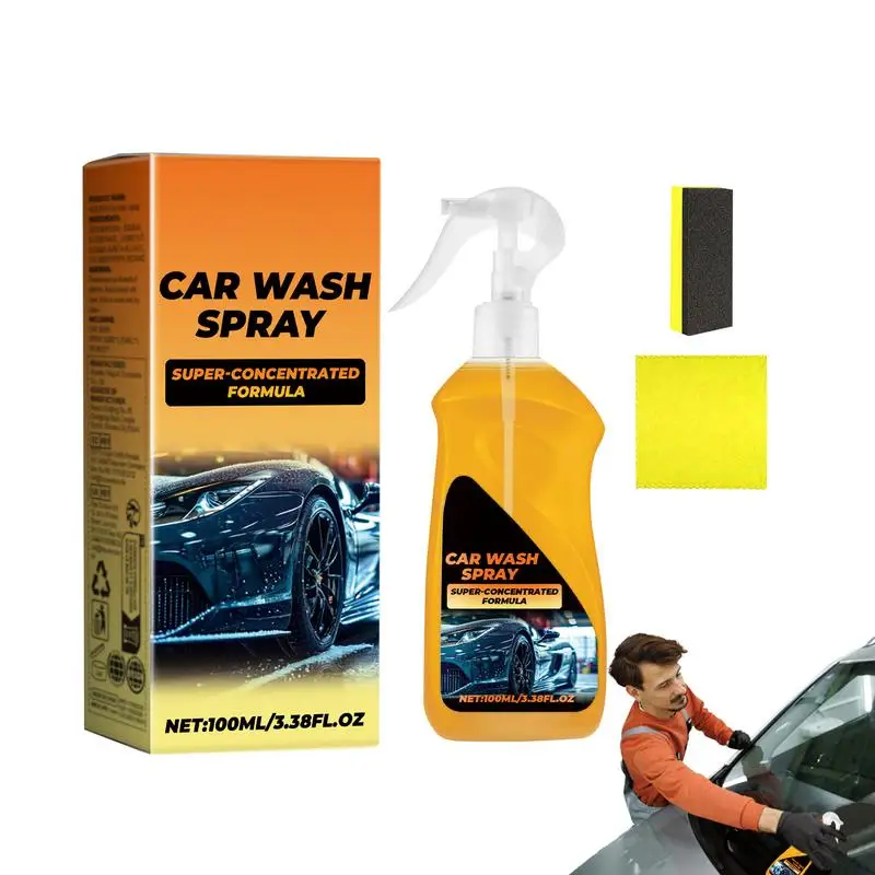 Waterless Car Wash Spray 100ml Headliner Cleaner For Car Interior Car Wash Spray Non-greasy Waterless Car Wash Car Glass Cleaner