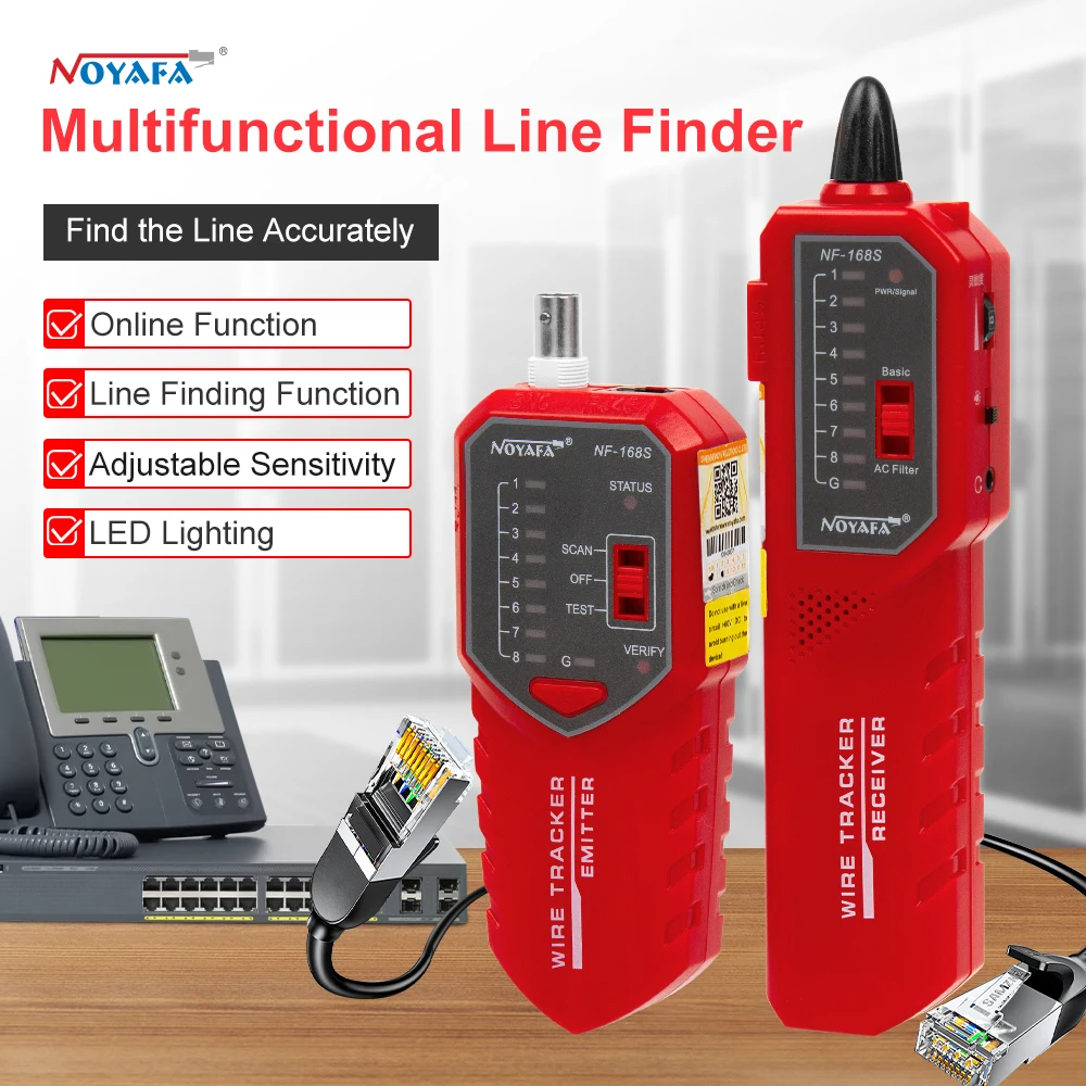 

Network Cable Tracker Ethernet LAN Network Cable Tester PoE Current Length Cabl RJ45 Cable Tracker DC AC Voltmeter Network Tool