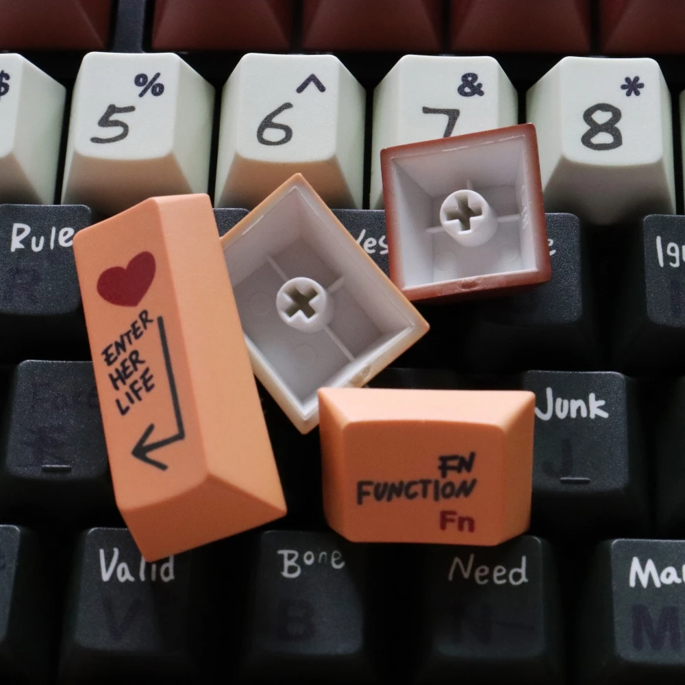 Love Story Durable PBT Material Keycaps 129 Keys Dye-Sub Cherry Profile Keycaps for 61/87/104/108 Mx Switch Mechanical Keyboard