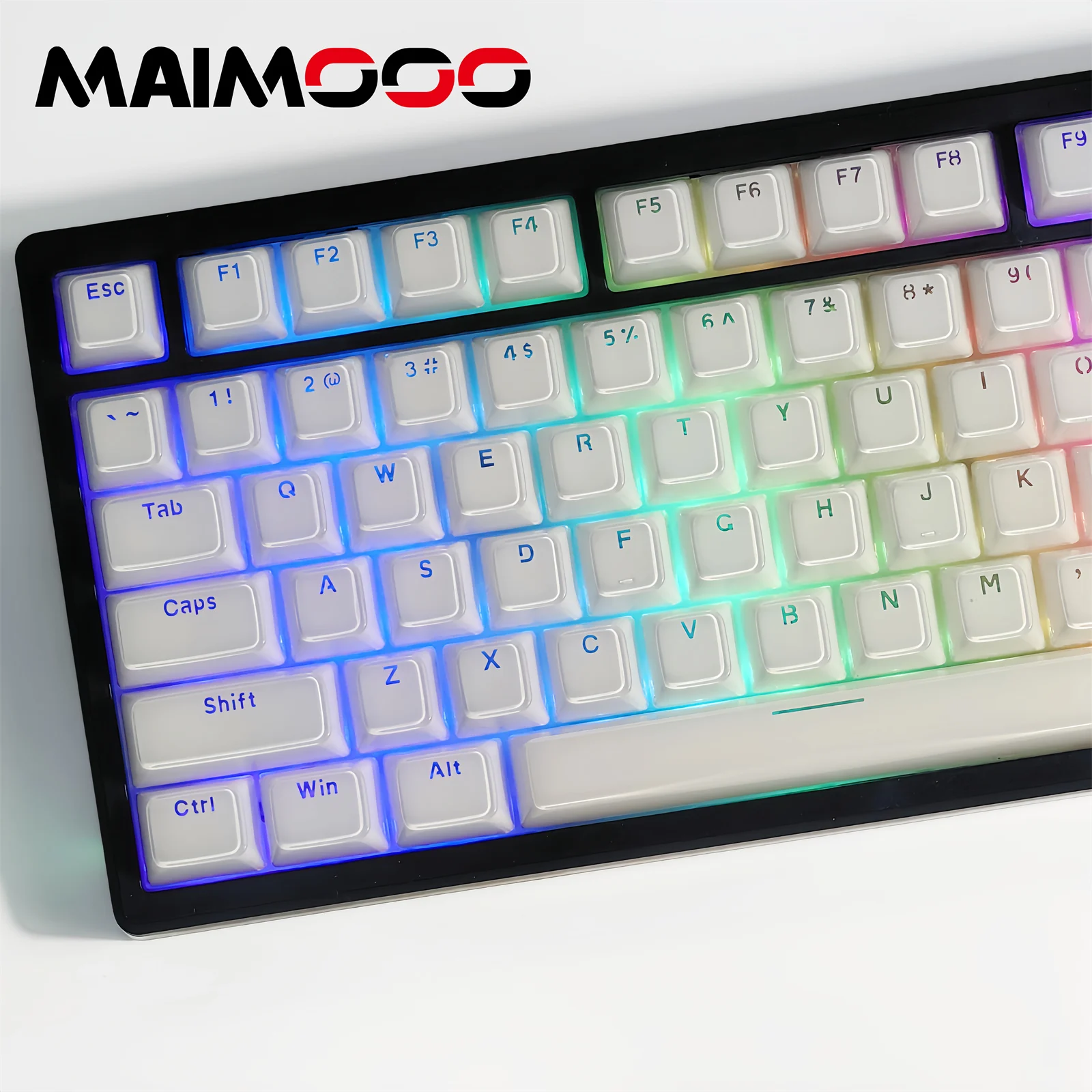MAIMOOO 132-Tasten Kristall-Transluzente Tastenkappen Koreanisch Russisch Spanisch PC OEM Jelly Pudding Für /75/87/108 Mechanische Tastatur Tastenkappen – Detail 8