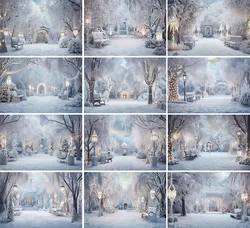 Mehofond Photography Background Winter Christmas Snowy Forest Glitter Xmas Tree Kids Family Portrait Decor Backdrop Photo Studio