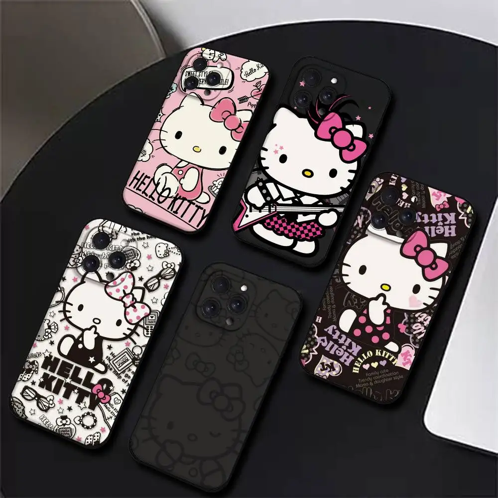 Funda de Teléfono Lovely H-HelloS-S K-Kitty para iPhone 17 16 15 14 13 12 11 PRO MAX PLUS Mini, TPU Suave al Tacto