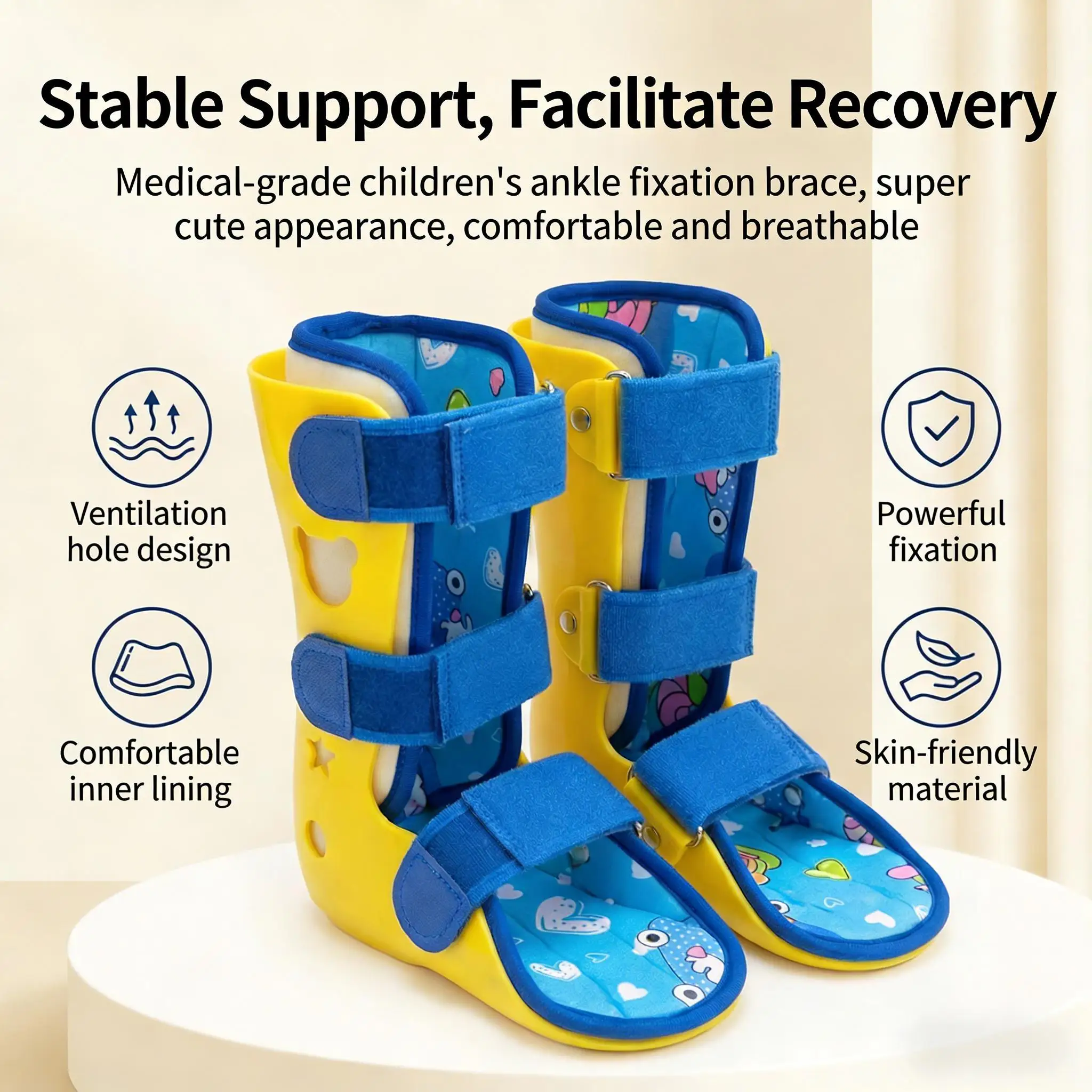 1Pair Kids Ankle Foot Sprains AFO Foot Brace-Child Foot Drop Orthosis-For Fracture Sprain Protector Ankle Fixing Splint