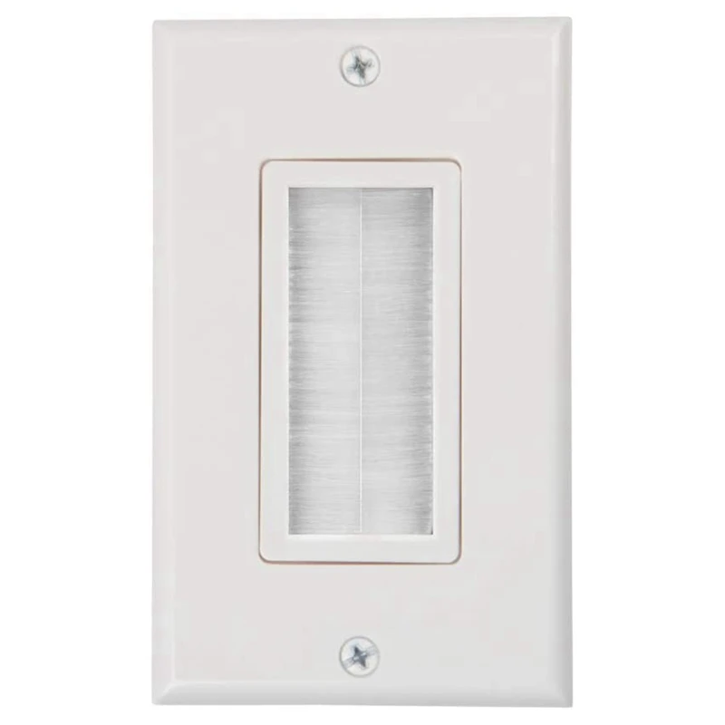 Brush Wall Plate, With Single Gang Low Voltage Mounting Bracket Device (5,White Kit)