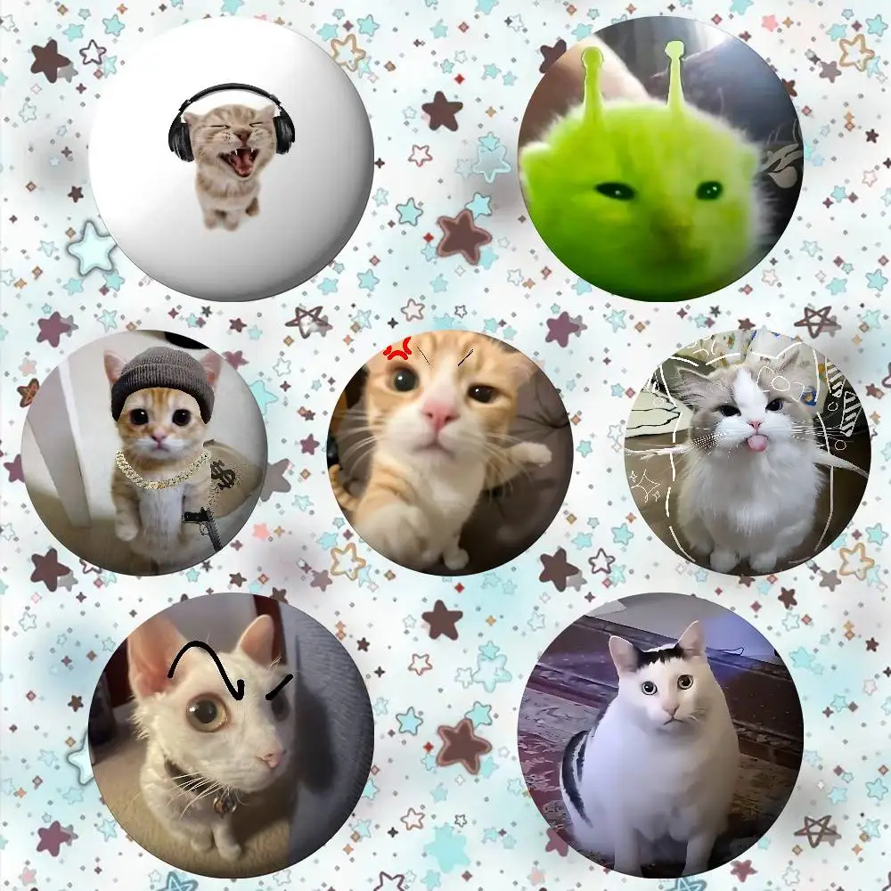 

Funny Cat Meme Badges Fans' Cartoon Lapel Pins Brooch Emblem Trinkets Gifts Folks Backpack Decor Jewelry Pieces