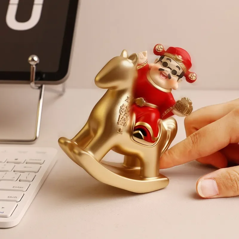 New Chinese Style God of Wealth Ornament Desktop Decoration for Checkout Counter Emotional Stability Desk Station Decor