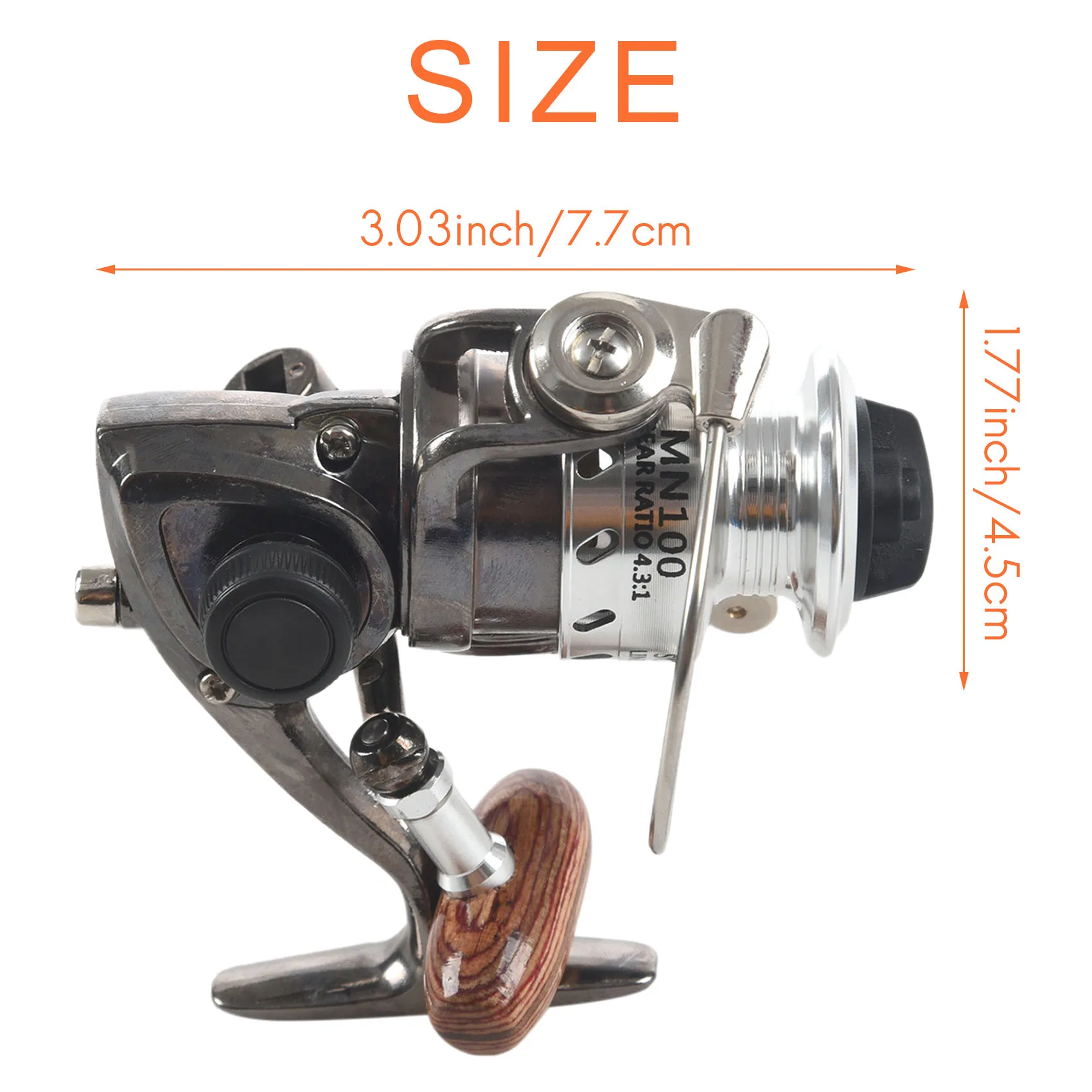 

LALA MN100 Full Metal Body Fishing Reel Ice Reel Raft Lure Wheel Mini Small Reel