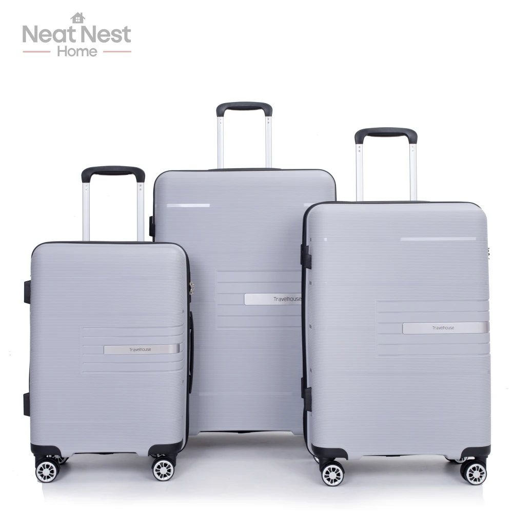 

100% PP material Hardshell Suitcase sets,3-Piece Set (20/24/28) ,Spinner Wheels,lightweight and Durable Suitcase with TSA Lock