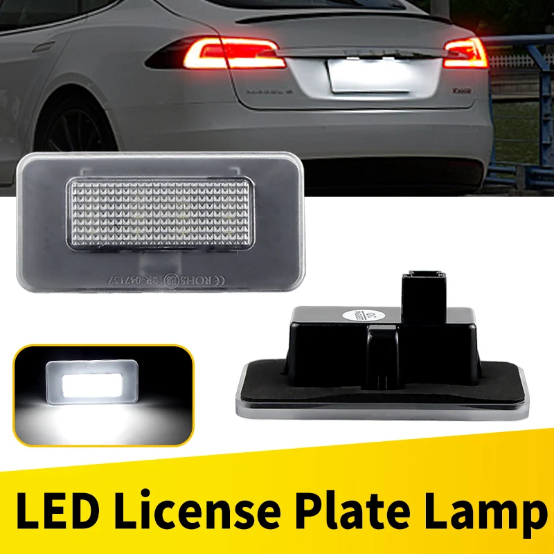2 Stücke Kein Fehler Auto LED Nummernschildbeleuchtung Weiß OEM # 1034341-00-B Für Tesla Model S 2017-2024 Modell X 2016-24 Zubehör
