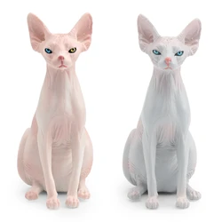 Simulated Animal Pet Cat Model Canadian Hairless Cat Sphynx Cat Ornament