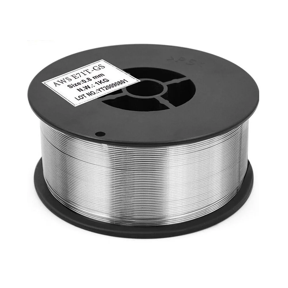 Alambre de soldadura de Gas MIG, piezas de alambre de soldadura sin Gas, núcleo de fundente de aluminio, diámetro de 0,8mm, 1 E71T-GS