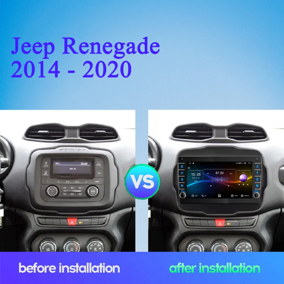 8g + 128g 8 núcleo android 14 rádio do carro áudio multimídia dvd hu cassete para jeep renegade 2014 2017 2020 estéreo carplay auto rds dab