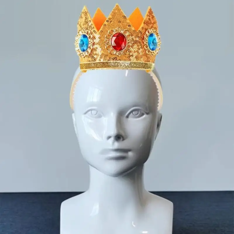 39BB Princess เครื่องแต่งกายอุปกรณ์เสริมถุงมือต่างหูเจ้าหญิงสายคาดศีรษะ Princess Crown อุปกรณ์เสริมสำหรับปาร์ตี้คอสเพลย์