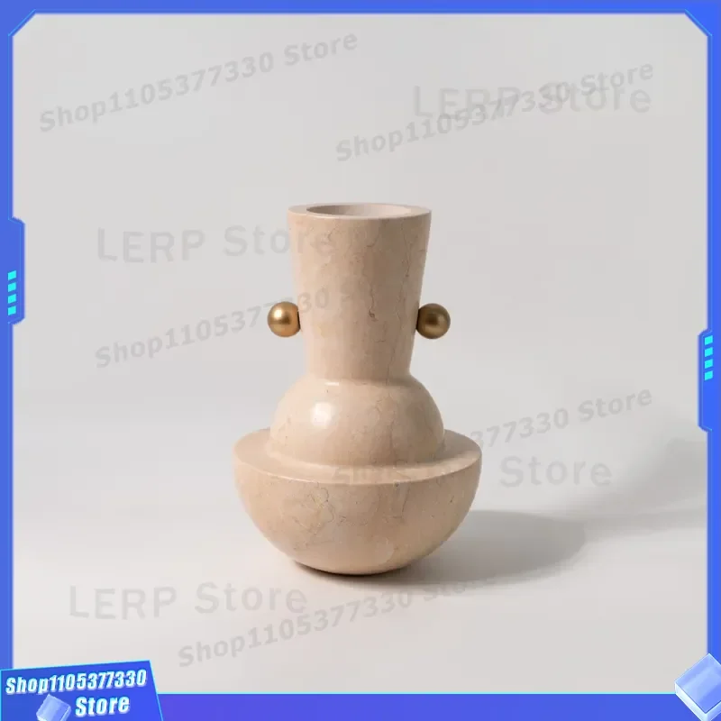 Modern Geometric Vase Pure Handmade Light Luxury Niche Art Home Decoration Personalized Display Atmosphere Ornament Light