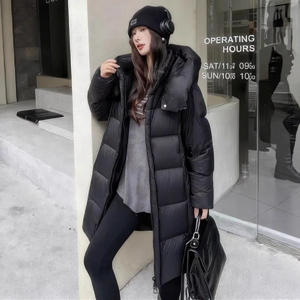 2025 moda de invierno nueva chaqueta de plumón para mujer sudadera con capucha cálida para ir al trabajo a prueba de viento plumón de pato blanco Overcomes