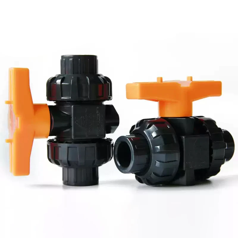 1PCS Dark Gray UPVC Union Ball Valve Pipe Socket Ball Valve Aquarium Fish Tank Connectors Fittings 20/25/32/40/50/63/75mm