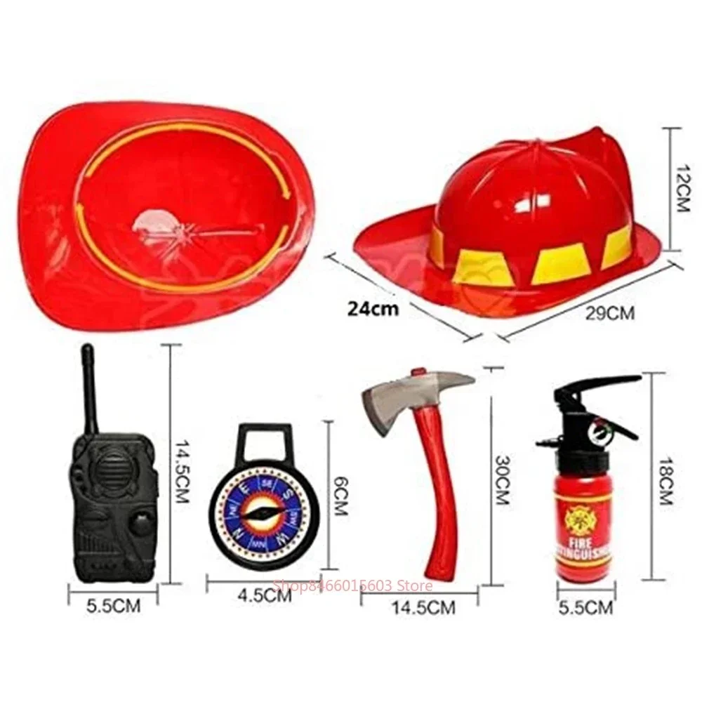 Halloween Kids Firefighter Uniform Children Sam Fireman Role Work Clothing Suit Boy Kids Cosplay Costume Party Costume Gift view 5