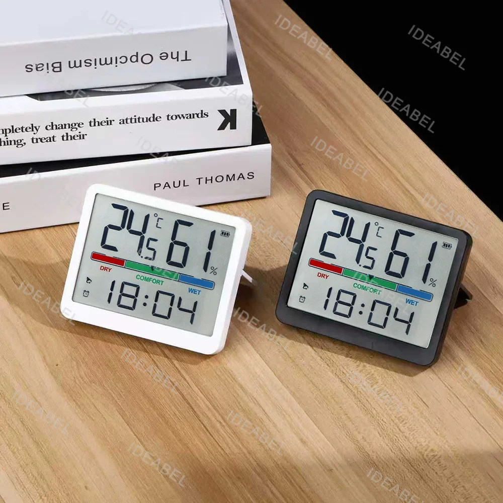 Nuevo Reloj Magnético Colgante con Pantalla LCD Grande, Termómetro Digital para Habitación, Ultra Delgado, con Sensor de Humedad, Reloj de Cocina para Uso Doméstico