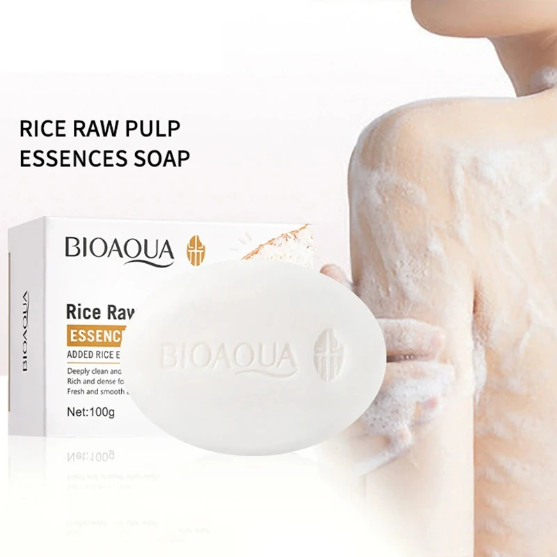 

Мыло для лица BIOAQUA 100г из белого риса, очищающее, увлажняющее, для контроля жирности, для тела, ручной работы