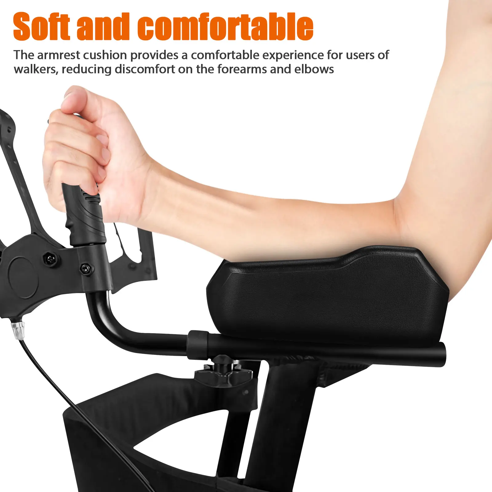 

Upright Walker Armrest Cushion Soft Forearm Pad Senior Replacement Elbow Support Comfortable Hand Grip Accessory