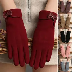 Women Winter Thick Plush Gloves Fashion Warm Suede Outdoor Guantes Lady Touchscreen Driving Gloves Sports Cycling Mittens
