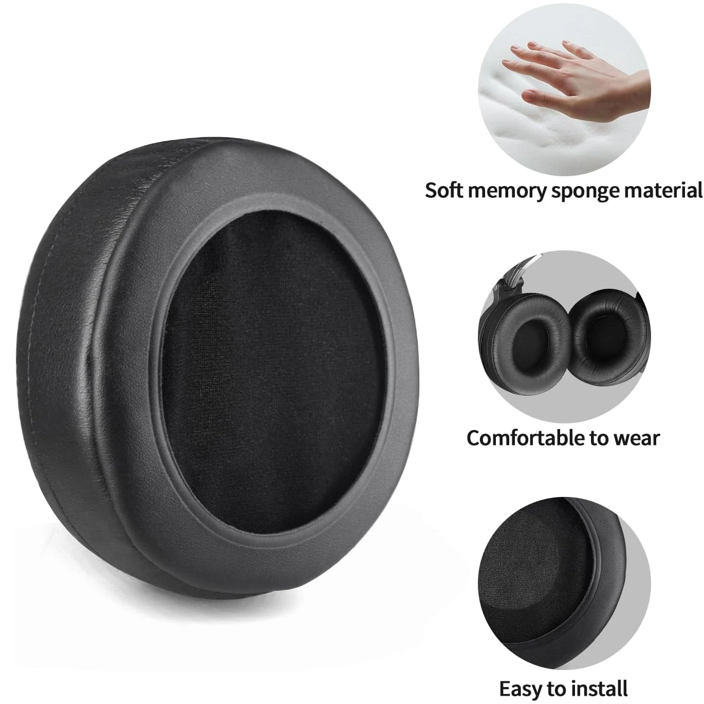 وسائد أذن بديلة من V-MOTA لهاتف OneOdio Studio Pro 10 30 50 DJ، وسائد أذن لشاشة 60 Pro C (أسود)