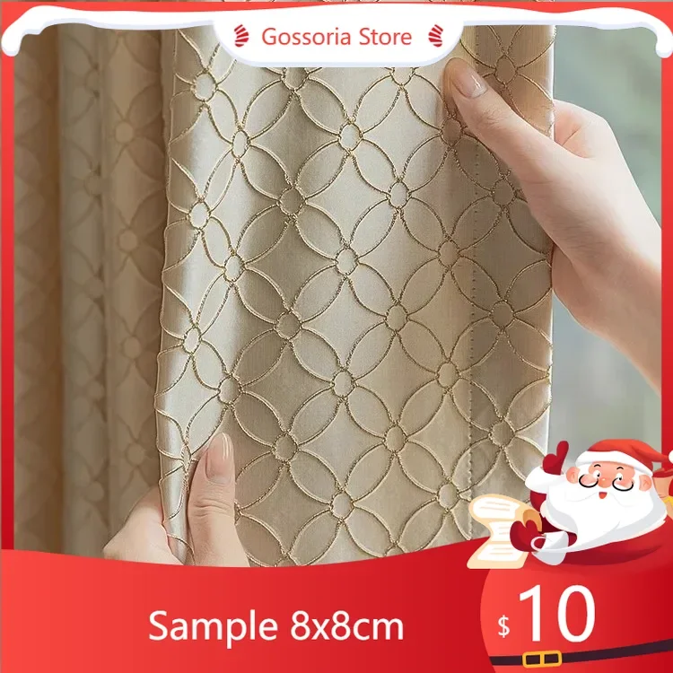 

Sample New Cream Four-leaf Clover Curtains For Living Room Light Luxury High-precision Jacquard Vertical Bedroom Curtain