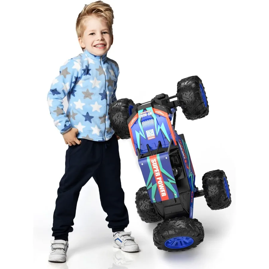 대형 1:8 스케일 업그레이드 몬스터 트럭 원격 조종 자동차 성인 및 소년용 오프로드 RC카 리얼리틱 사운드 2.4GHz 4W