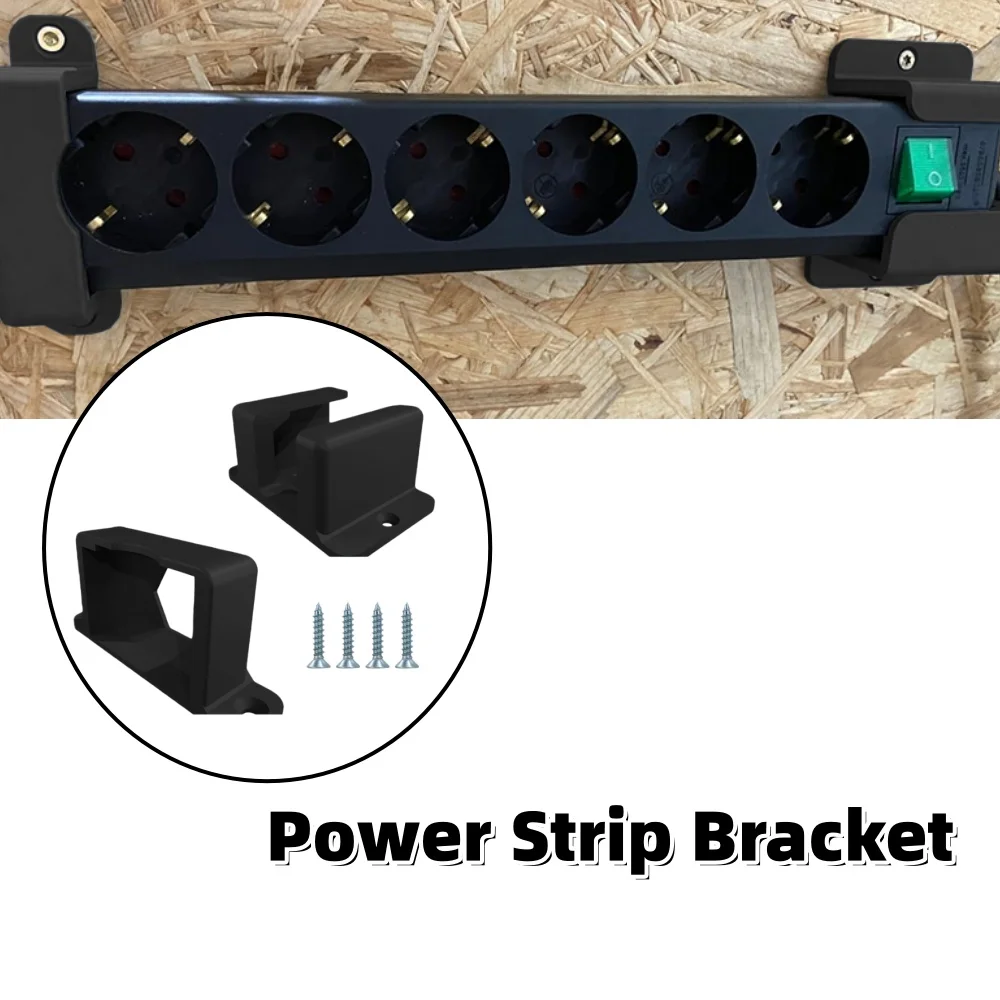 Soporte de pared para regleta de enchufes con 4 tornillos, organizador de cables, soporte de exhibición para escritorio, accesorios de almacenamiento para el hogar