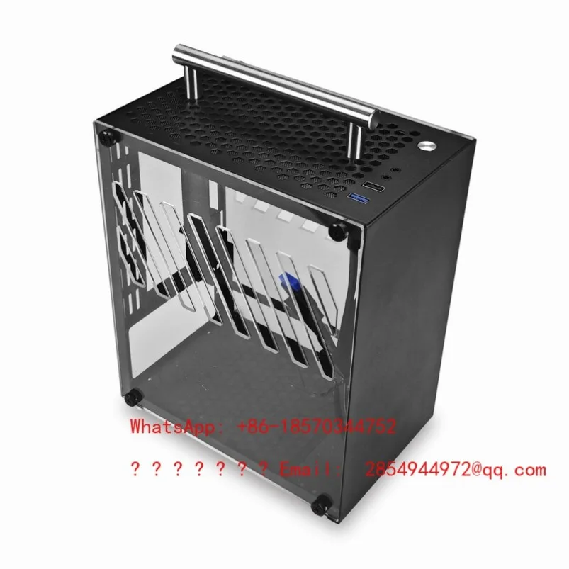 

2026 T40/T60 Mini ITX Chassis Power Pink Laptop Side Transparent White Small Chassis