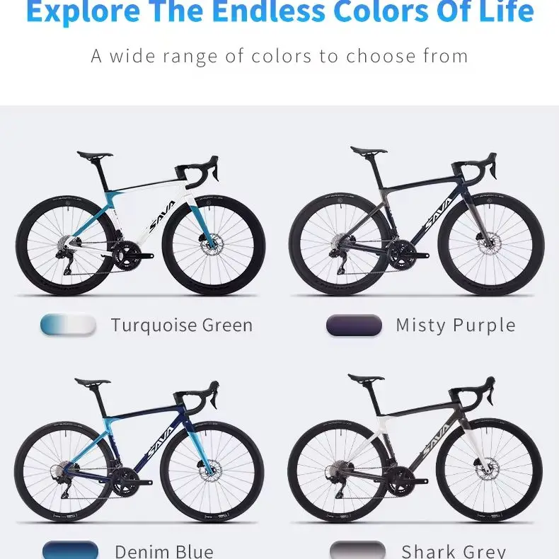 SAVA HAWKEYE SLR7 Carbon Road Bike, Shimano 105 R7170 Di2 Electronic Hydraulic Disc Groupset, 700C Full Carbon Adult Racing view 5