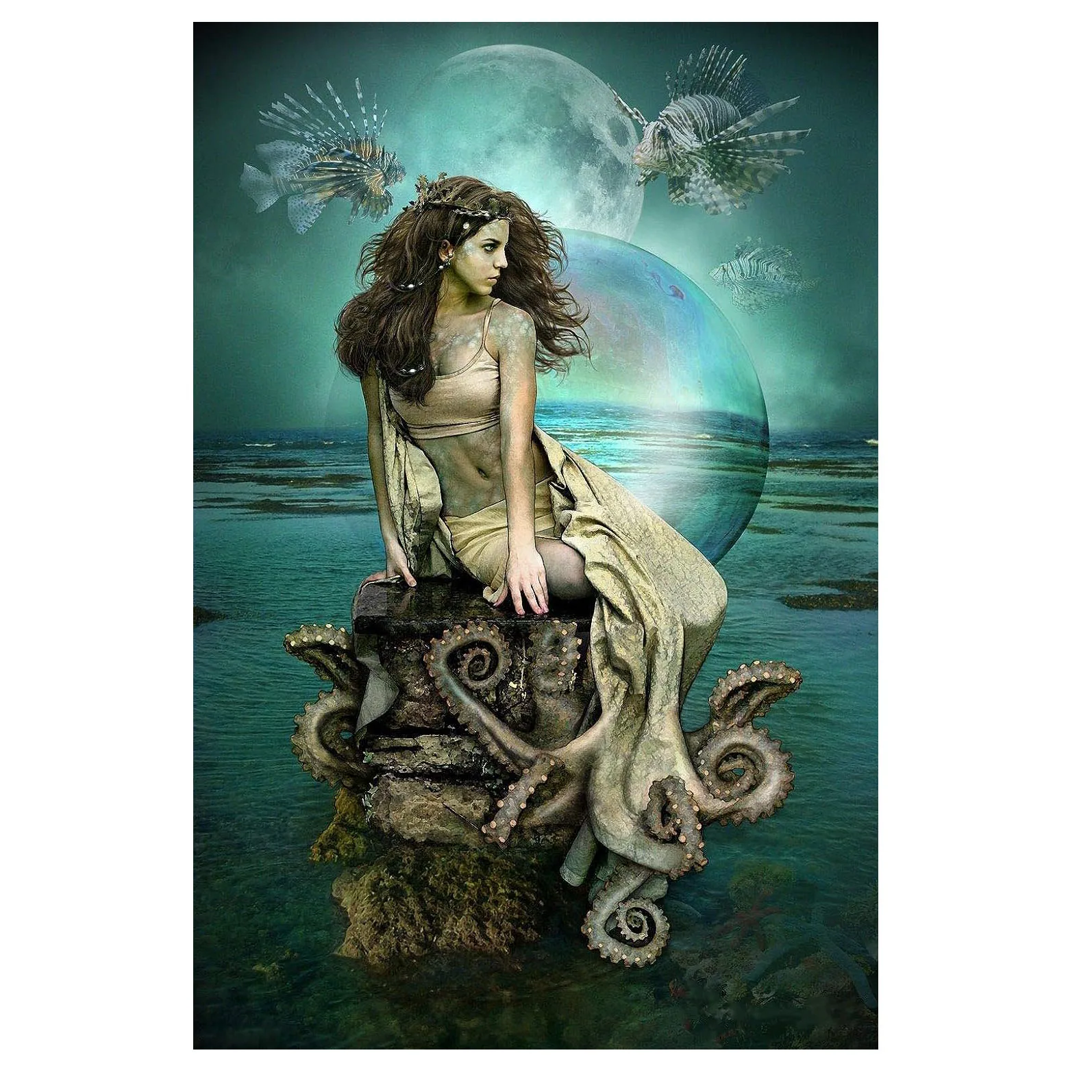 Metalowe plakietki emaliowane Pinup Mermaid Dekoracja ścienna Tablica Vintage Art Plakat Żelazny Obraz dla mężczyzny Jaskinia Dom Kawiarnia Ogród Klub Bar — zdjęcie 3