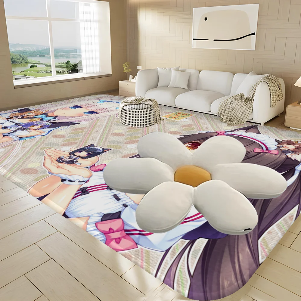 Nekopara Japanese Anime Floor Mat INS Style Soft Bedroom Floor House Laundry Room Mat Anti-skid Bedside Area Rugs