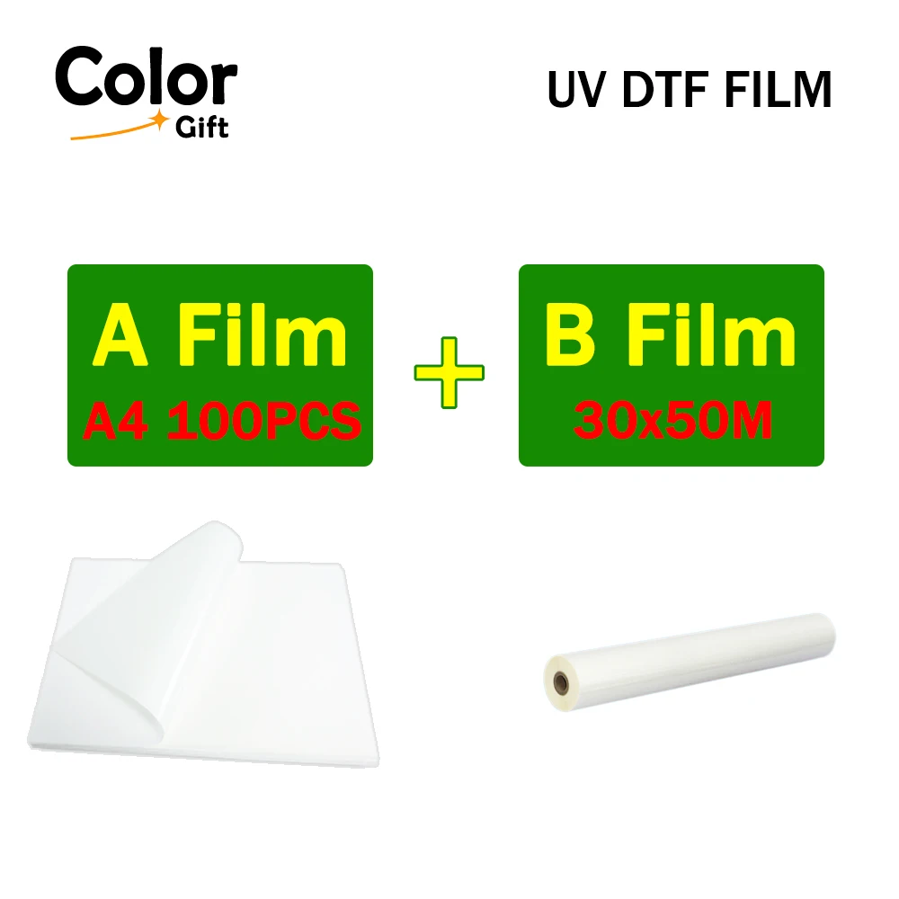 UV DTF AB FILM for EPSON L1800 L805 R1390 L800 XP600 TX800 Small UV DTF Printer, UV DTF Blank Transfer Stickers