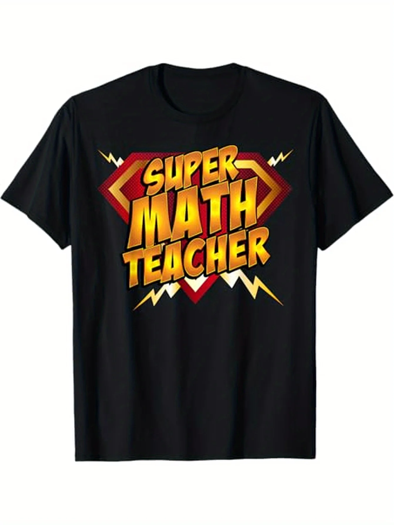 เสื้อยืดกราฟิกครูคณิตศาสตร์ซุปเปอร์สำหรับผู้ชายผ้าฝ้ายแท้ลำลองระบายอากาศได้ดีพอดีปกติการออกแบบธีมคณิตศาสตร์สีสันสดใส