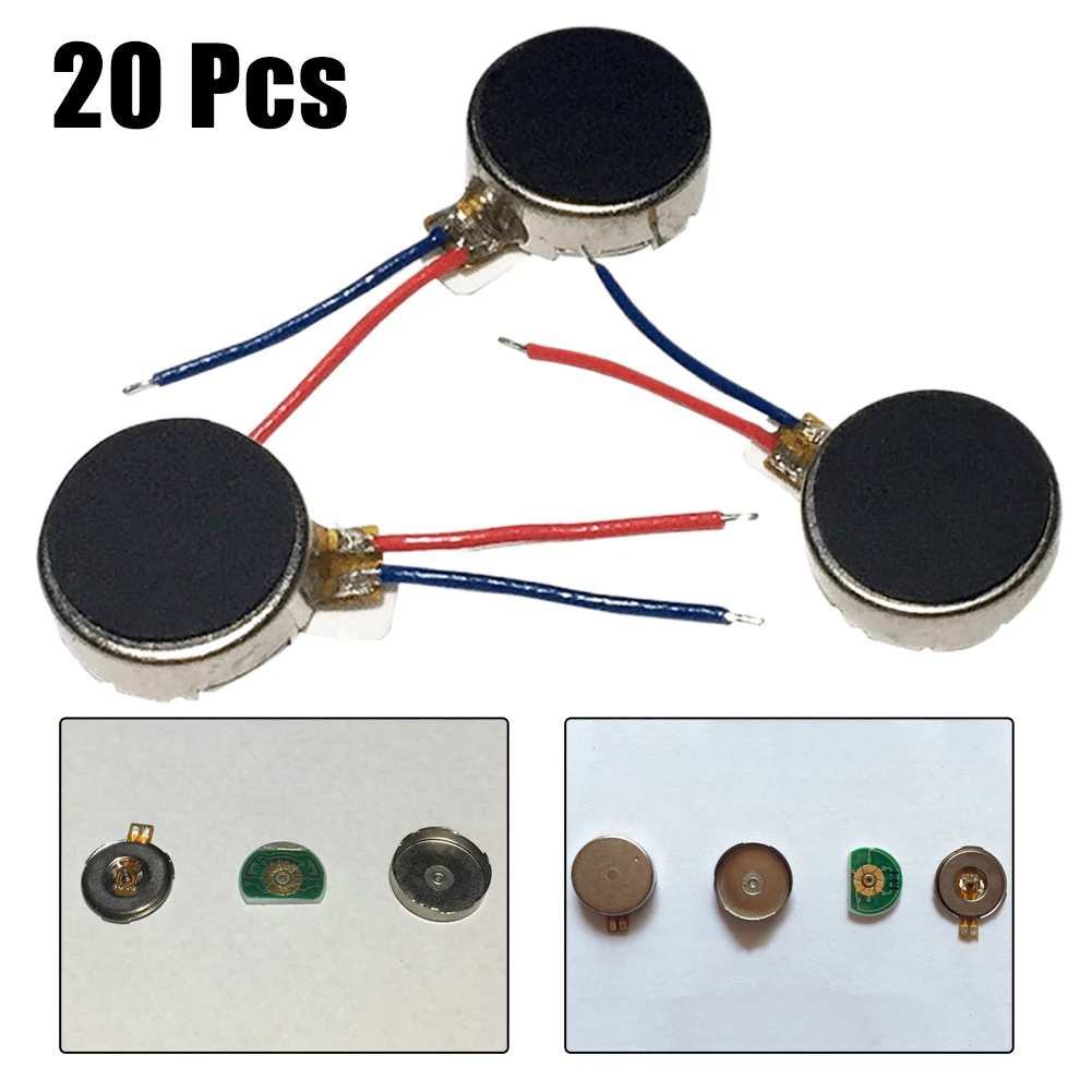 20pcs Mini Vibration Motor DC3V 12000rpm Flat Coin Button-Type DC Vibrating Motor For Mobile Cell Phone Tablet