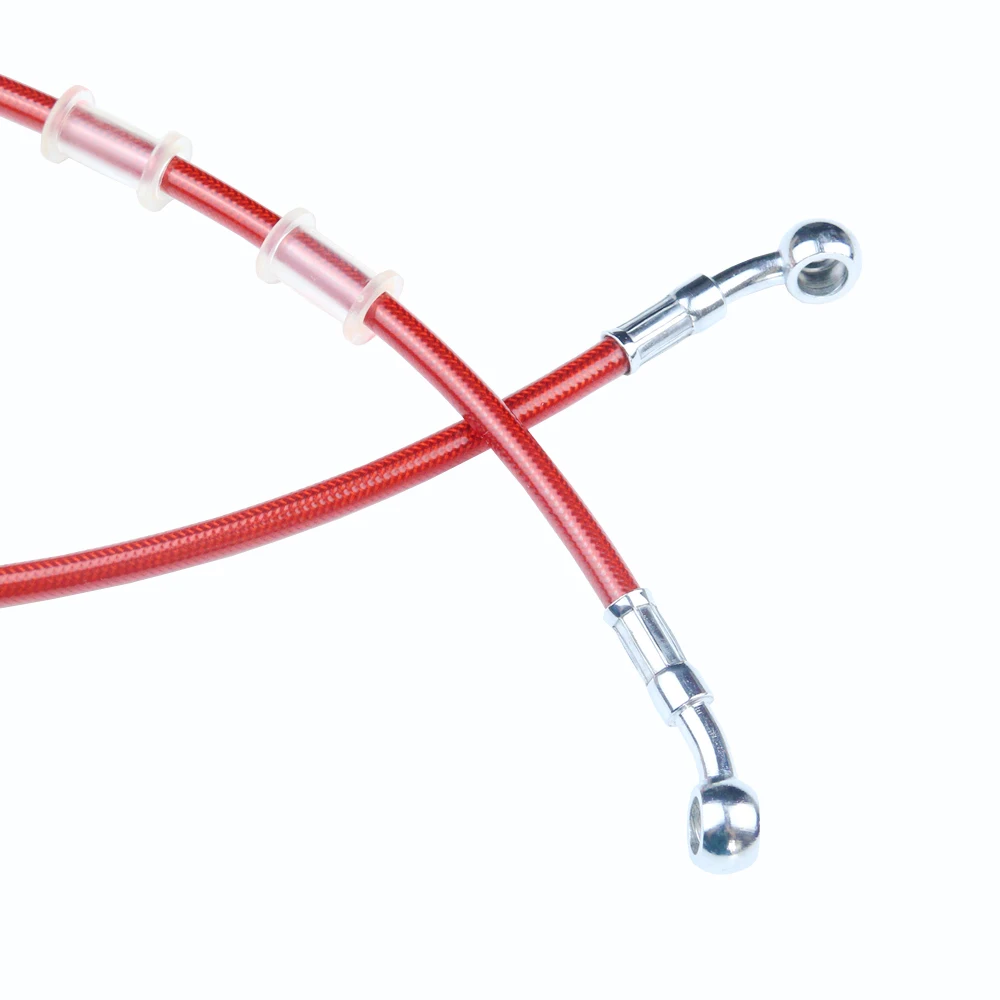 Universal 400mm - 2200mm Motorcycle Hydraulic Brake Hose Line Cable 28 degrees 10mm Banjo Pipe Line Braided oil hose