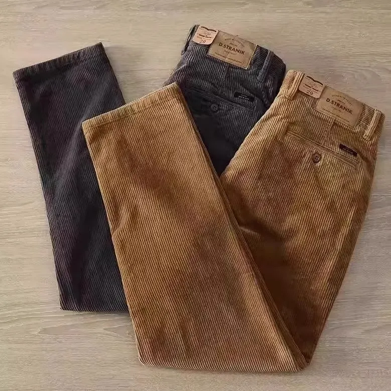 

Men's Casual Corduroy Work Trousers Loose Straight Leg Pants Autumn Winter Sports Wear Resistant to Dirt And Wear