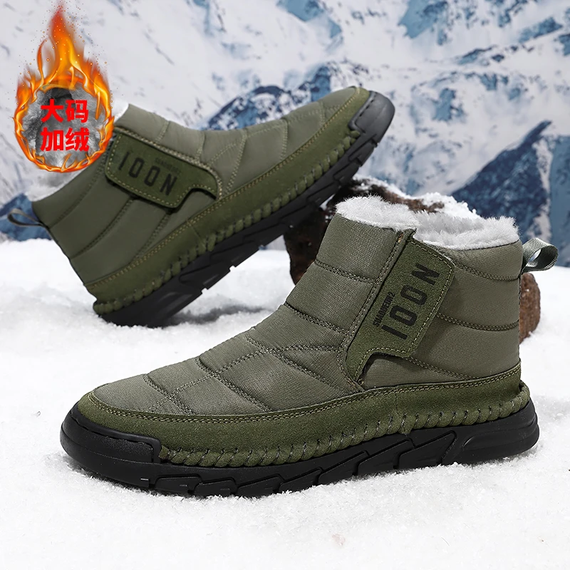 

Winter Waterproof Snow Boots Men's with Cotton Lining Snow Boots Anti-slip Outdoor Walking Ankle Boots Men's Warm Casual Shoes