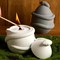 Snake Egg with Lid Candle Jar Silicone Mold DIY Flowerpot Casting Molds Concrete Plster Resin Storage Box Craft Making Supplies
